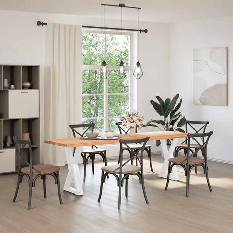 Vidaxl eettafelpoten 2 st 50x(72-73,3) cm staal wit