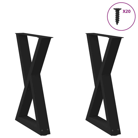 Vidaxl eettafelpoten 2 st 60x(72-73,3) cm staal zwart