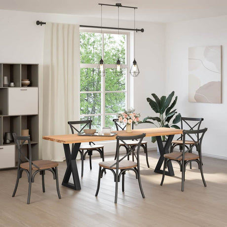 Vidaxl eettafelpoten 2 st 60x(72-73,3) cm staal zwart