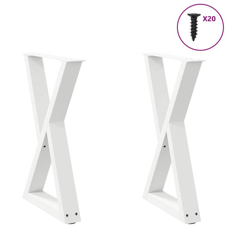 Vidaxl eettafelpoten 2 st 60x(72-73,3) cm staal wit