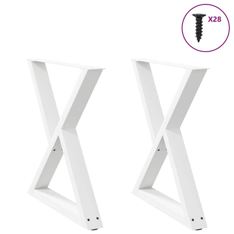 Vidaxl eettafelpoten 2 st 70x(72-73,3) cm staal wit