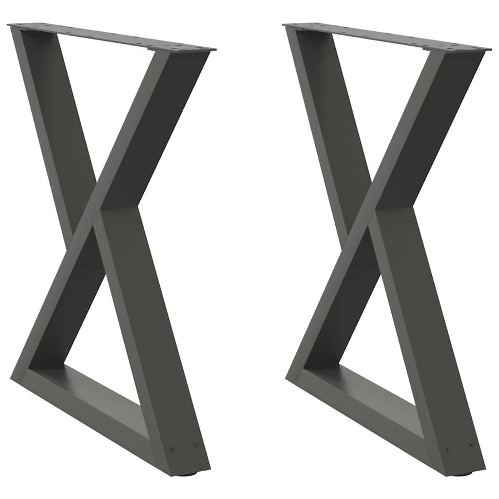Vidaxl eettafelpoten 2 st 70x(72-73,3) cm staal antraciet