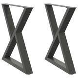 Vidaxl eettafelpoten 2 st 70x(72-73,3) cm staal antraciet