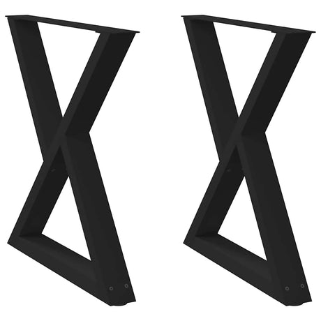 Vidaxl eettafelpoten 2 st 80x(72-73,3) cm staal zwart