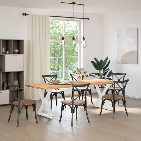 Vidaxl eettafelpoten 2 st 80x(72-73,3) cm staal wit