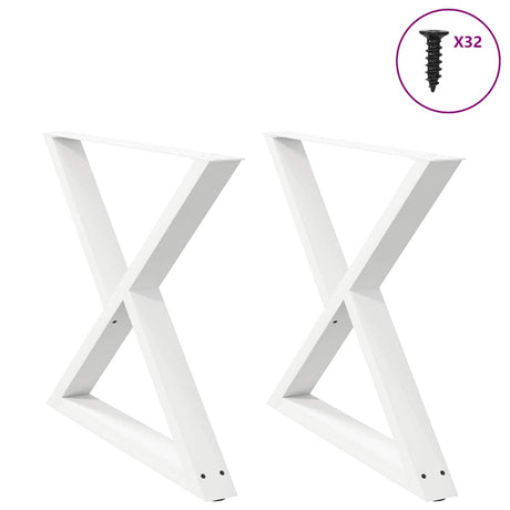 Vidaxl eettafelpoten 2 st 90x(72-73,3) cm staal wit