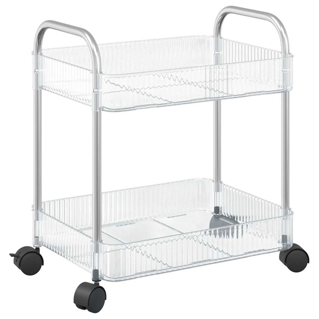 Vidaxl opbergtrolley 2-laags 37x28x43,5 cm acryl transparant