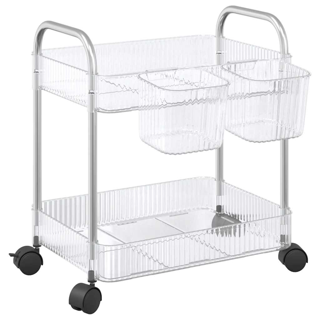 Vidaxl opbergtrolley 2-laags 37x28x43,5 cm acryl transparant