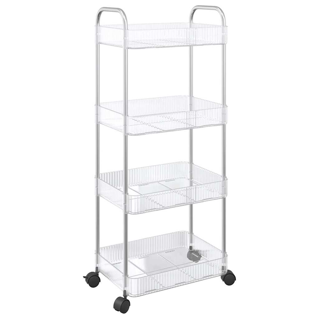 Vidaxl opbergtrolley 4-laags 37x28x95 cm acryl transparant