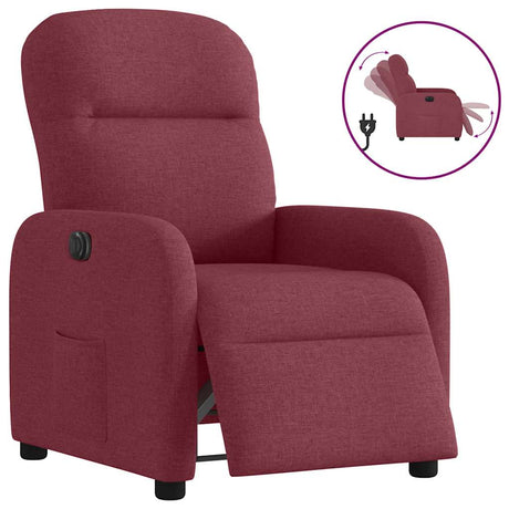 Vidaxl fauteuil verstelbaar elektrisch stof wijnrood