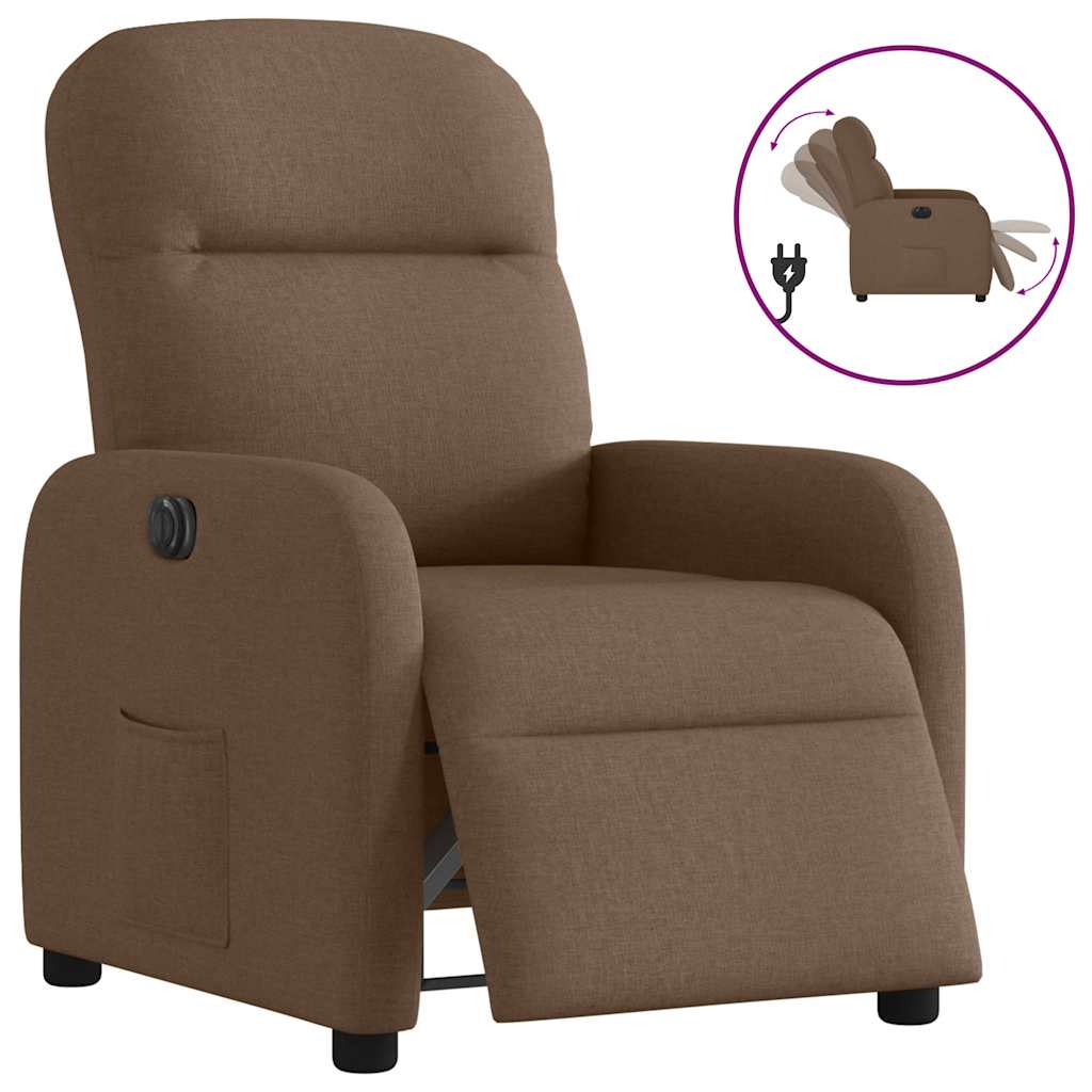 Vidaxl fauteuil verstelbaar elektrisch stof bruin