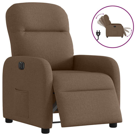 Vidaxl fauteuil verstelbaar elektrisch stof bruin
