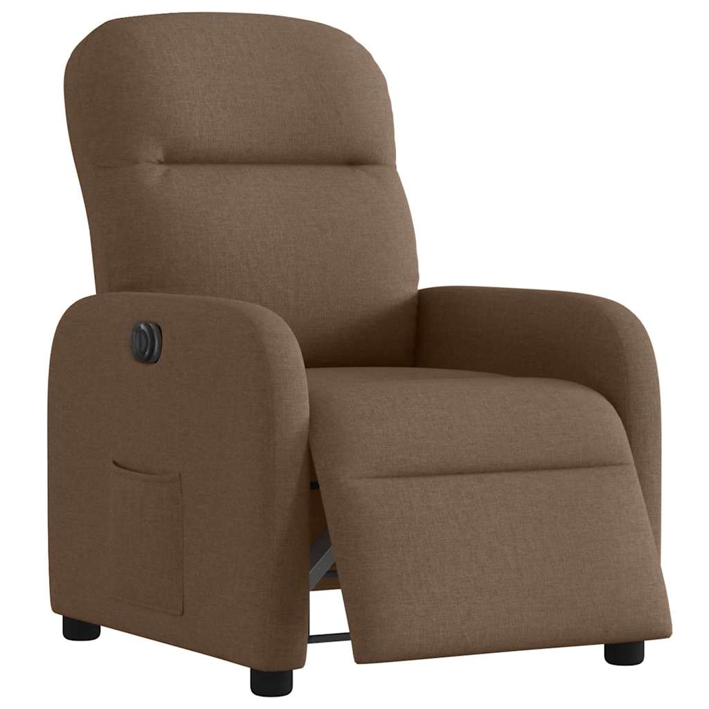 Vidaxl fauteuil verstelbaar elektrisch stof bruin