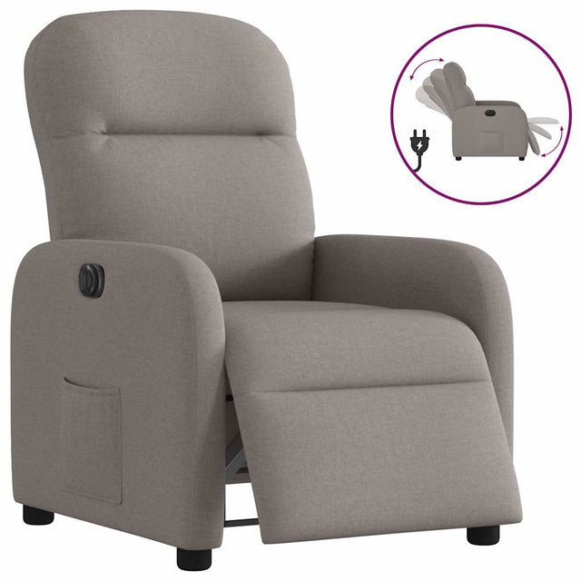 Vidaxl fauteuil verstelbaar elektrisch stof taupe