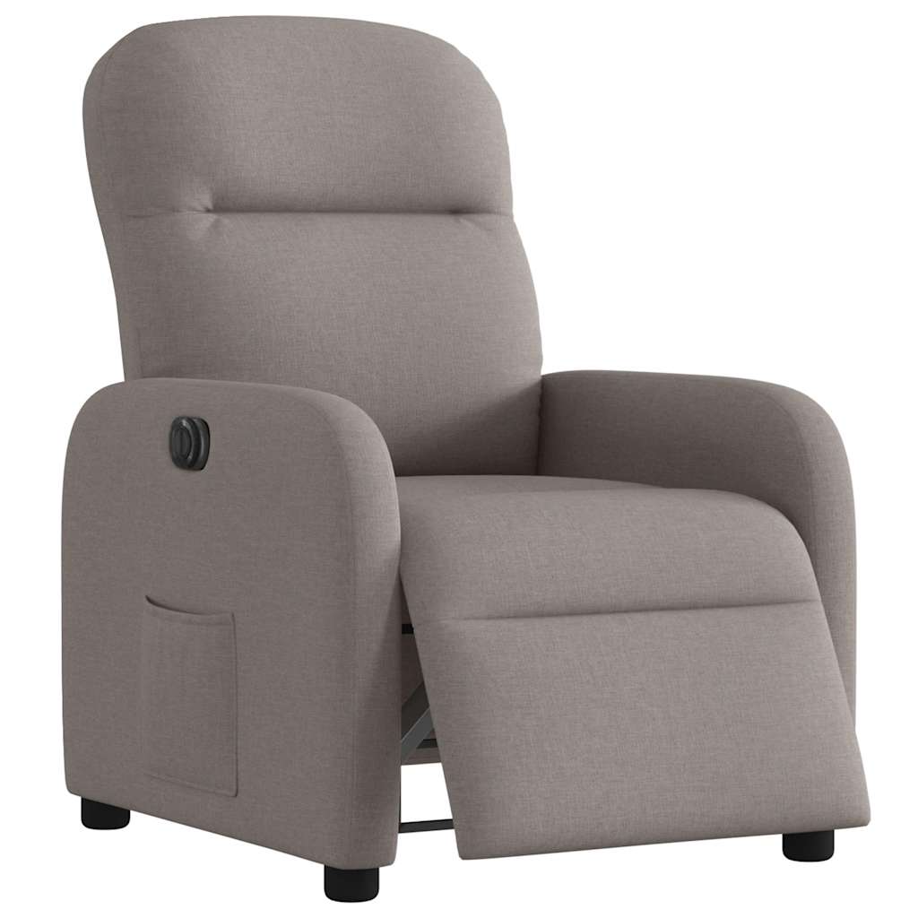 Vidaxl fauteuil verstelbaar elektrisch stof taupe