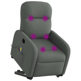 Vidaxl sta-op-massagestoel elektrisch verstelbaar stof donkergrijs