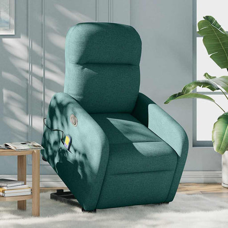 Vidaxl sta-op-massagestoel elektrisch verstelbaar stof donkergroen