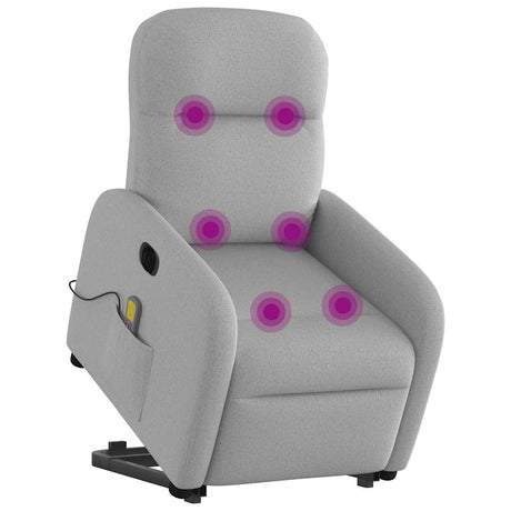 Vidaxl sta-op-massagestoel elektrisch verstelbaar stof wolk grijs