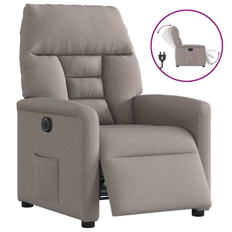Vidaxl fauteuil verstelbaar elektrisch stof taupe