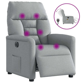 Vidaxl massagestoel elektrisch verstelbaar stof lichtgrijs