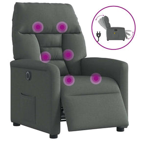 Vidaxl massagestoel elektrisch verstelbaar stof donkergrijs