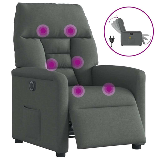 Vidaxl massagestoel elektrisch verstelbaar stof donkergrijs