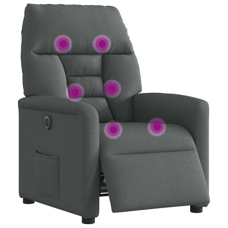Vidaxl massagestoel elektrisch verstelbaar stof donkergrijs