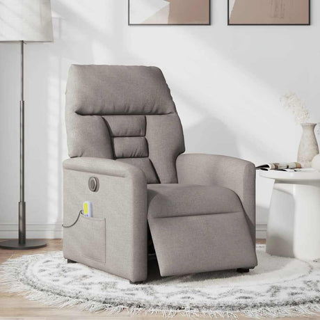 Vidaxl massagestoel elektrisch verstelbaar stof taupe