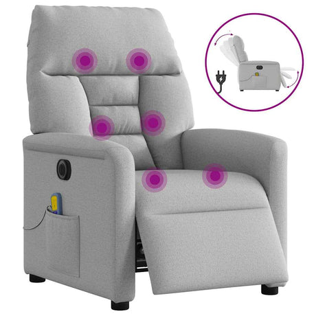 Vidaxl massagestoel elektrisch verstelbaar stof wolk grijs