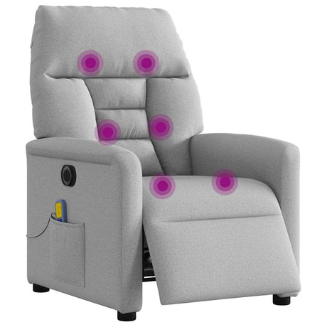 Vidaxl massagestoel elektrisch verstelbaar stof wolk grijs