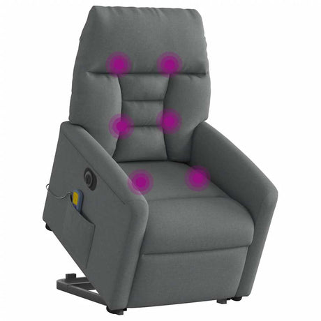 Vidaxl sta-op-massagestoel elektrisch verstelbaar stof donkergrijs