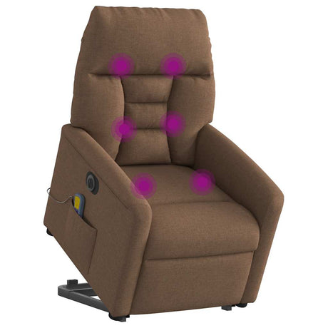 Vidaxl sta-op-massagestoel elektrisch verstelbaar stof bruin
