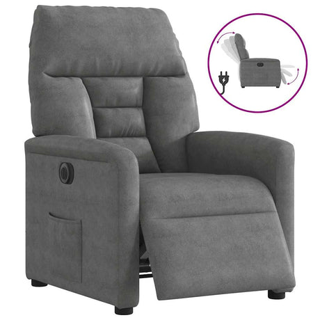 Vidaxl fauteuil verstelbaar elektrisch microvezelstof donkergrijs