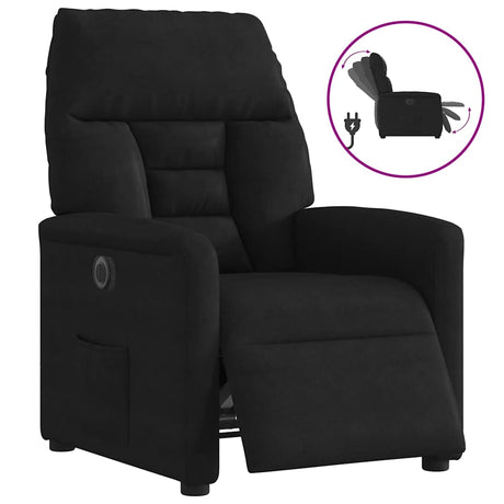 Vidaxl fauteuil verstelbaar elektrisch microvezelstof zwart