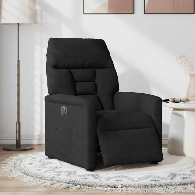 Vidaxl fauteuil verstelbaar elektrisch microvezelstof zwart