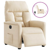 Vidaxl fauteuil elektrisch verstelbaar microvezelstof beige