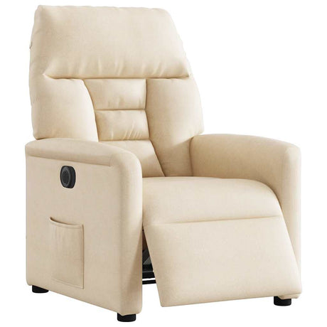 Vidaxl fauteuil elektrisch verstelbaar microvezelstof beige