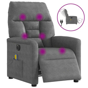 Vidaxl massagestoel elektrisch verstelbaar microvezelstof donkergrijs