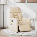 Vidaxl massagestoel elektrisch verstelbaar microvezelstof beige