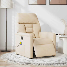 Vidaxl massagestoel elektrisch verstelbaar microvezelstof beige
