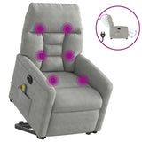 Vidaxl sta-op-massagestoel elektrisch microvezelstof lichtgrijs