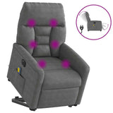 Vidaxl sta-op-massagestoel elektrisch microvezelstof donkergrijs