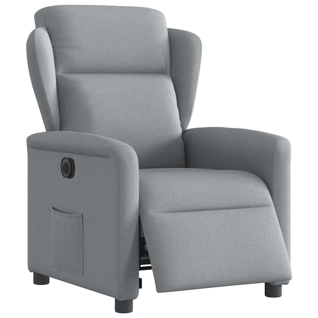 Vidaxl fauteuil elektrisch verstelbaar stof lichtgrijs