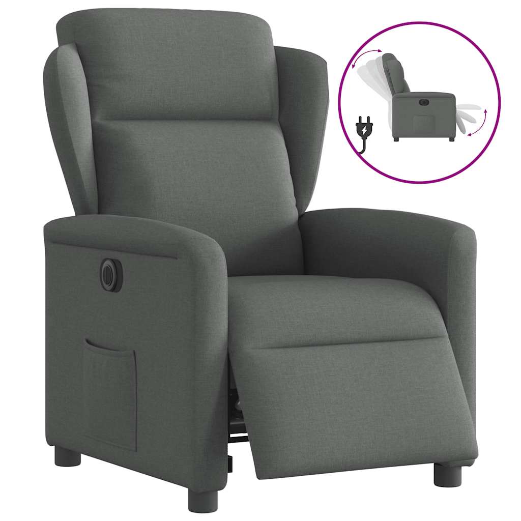 Vidaxl fauteuil elektrisch verstelbaar stof donkergrijs