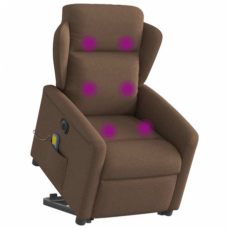 Vidaxl sta-op-massagestoel elektrisch verstelbaar stof bruin