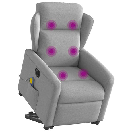 Vidaxl sta-op-massagestoel elektrisch verstelbaar stof wolk grijs