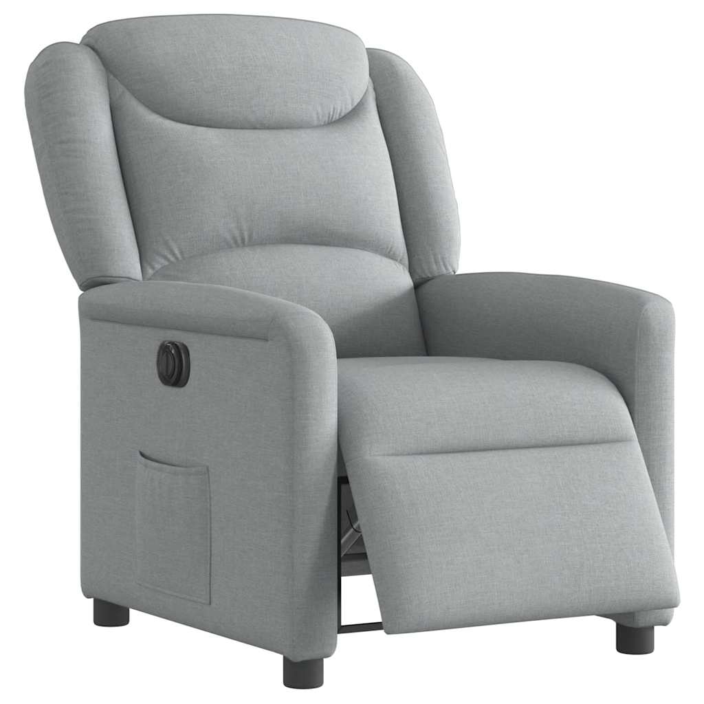 Vidaxl fauteuil elektrisch verstelbaar stof lichtgrijs