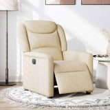 Vidaxl fauteuil verstelbaar elektrisch stof crèmekleurig