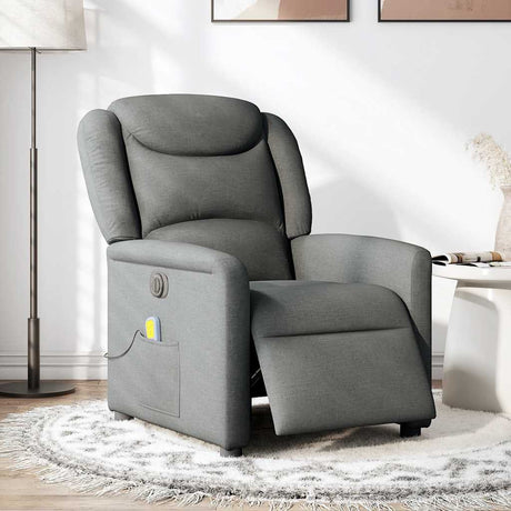Vidaxl massagestoel elektrisch verstelbaar stof donkergrijs