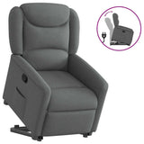 Vidaxl sta-op-stoel verstelbaar stof donkergrijs